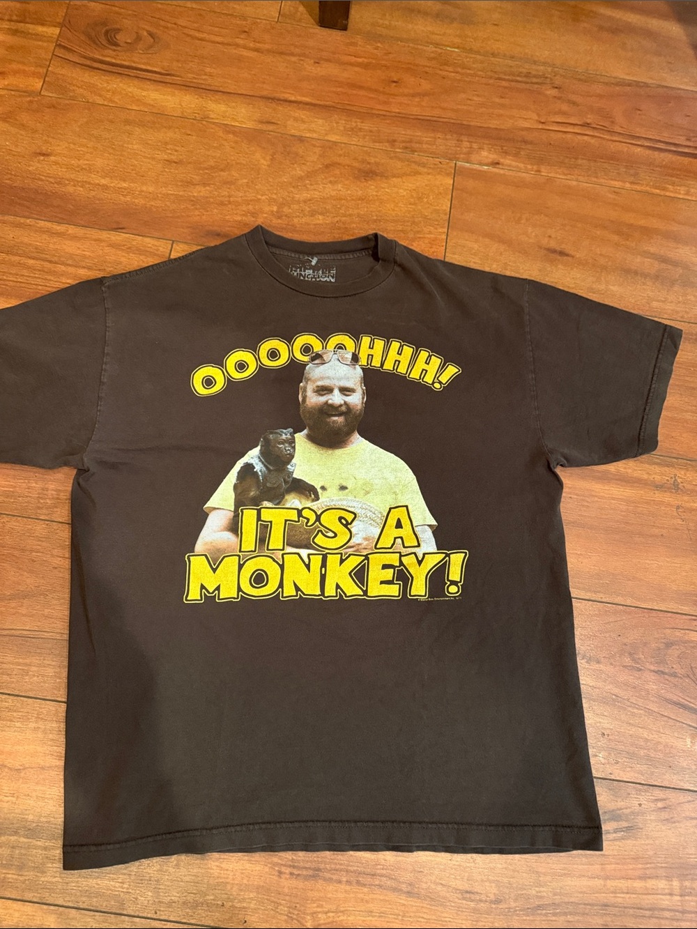 OOOOSHHH! It's A Monkey! Graphic Dog T-Shirt - Brown